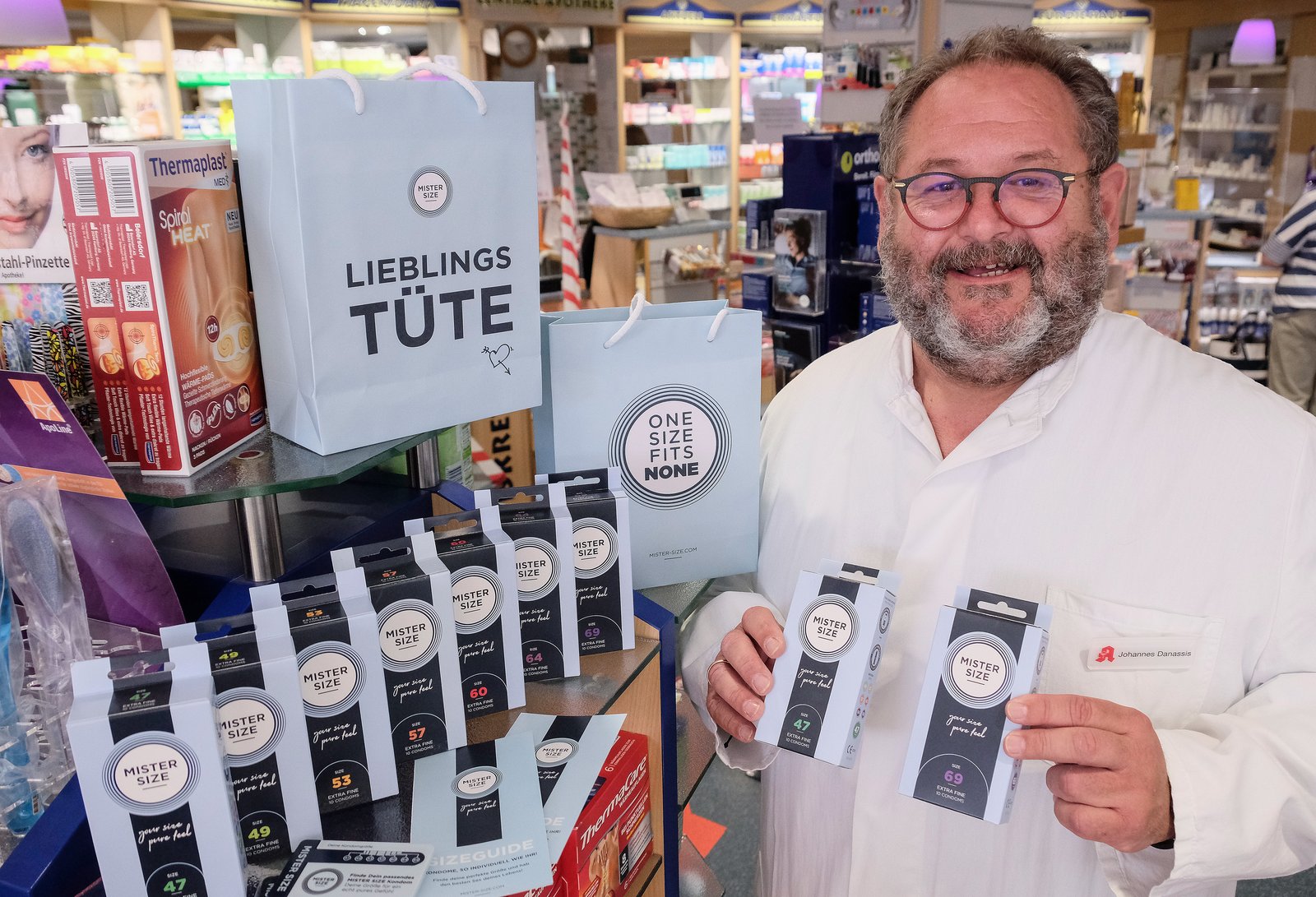 Kondome von Mister Size in der Apotheke